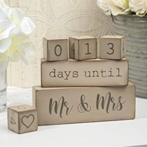 Wooden Block Wedding Day Countdown Calendar,